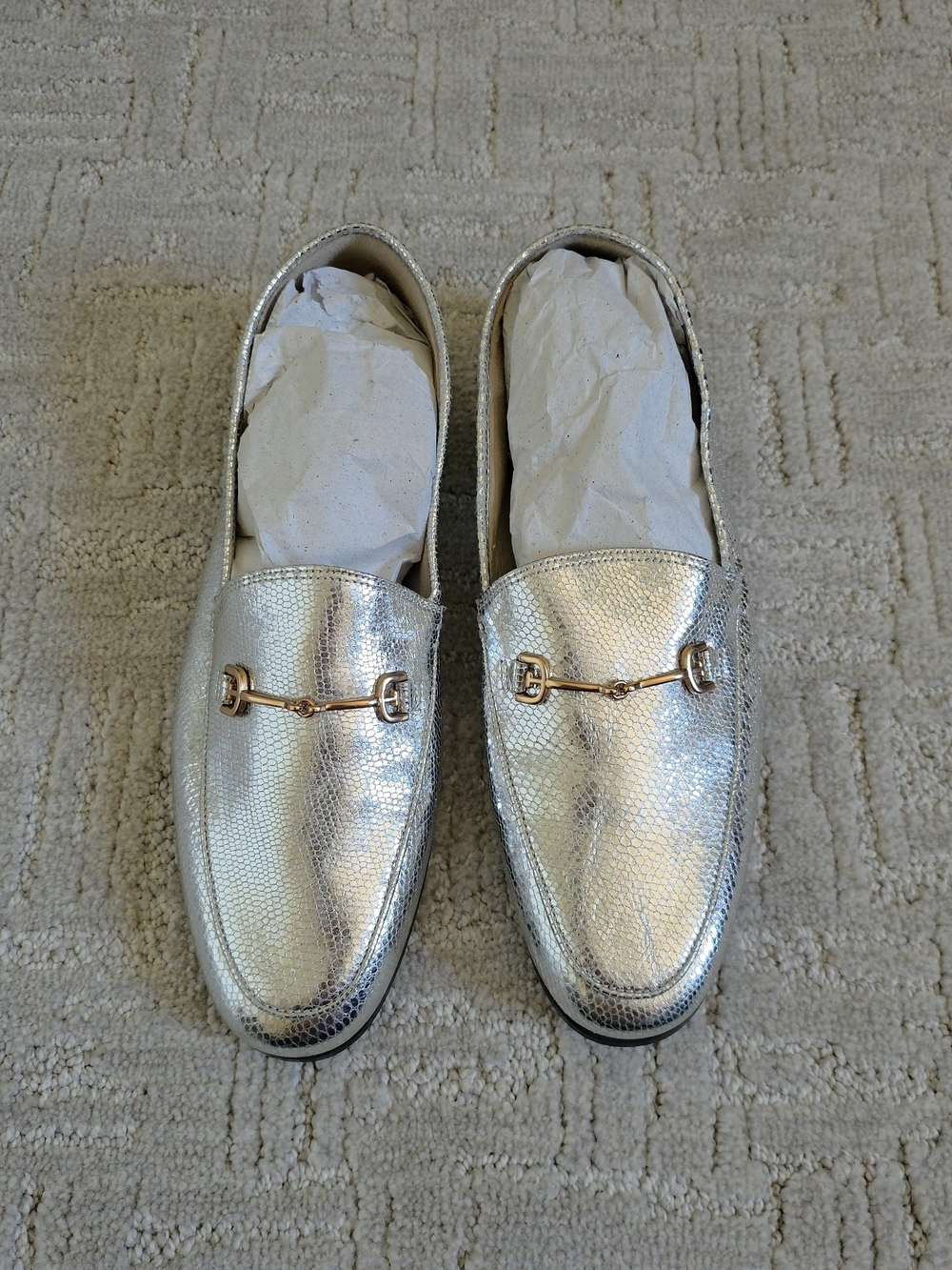 Sam Edelman Men's Metallic Silver Bit Loafers